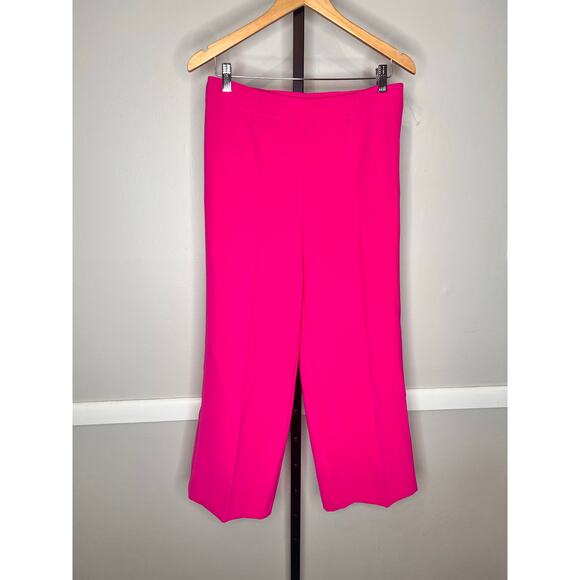 Ann Taylor Pink Tailored Wide Leg Cropped Pants Size 2 NWOT - Picture 2 of 8